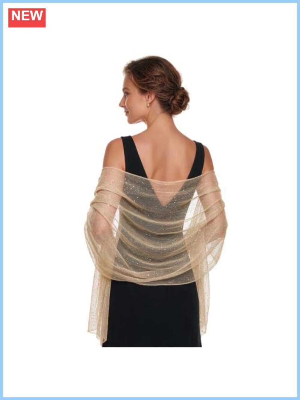 Sequin Shawl Wrap Women Sparkly Sheer Scarf Evening Dresses